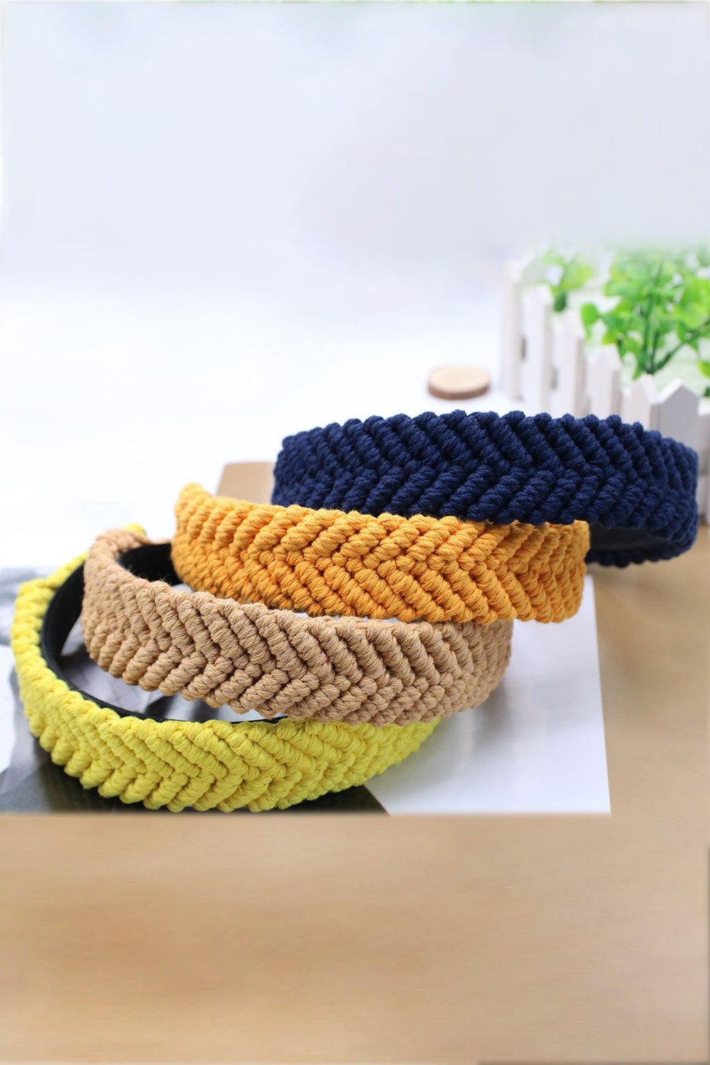 Premium Braided Macrame Headband Colorful Boho Hair Accessory (10 Colors)