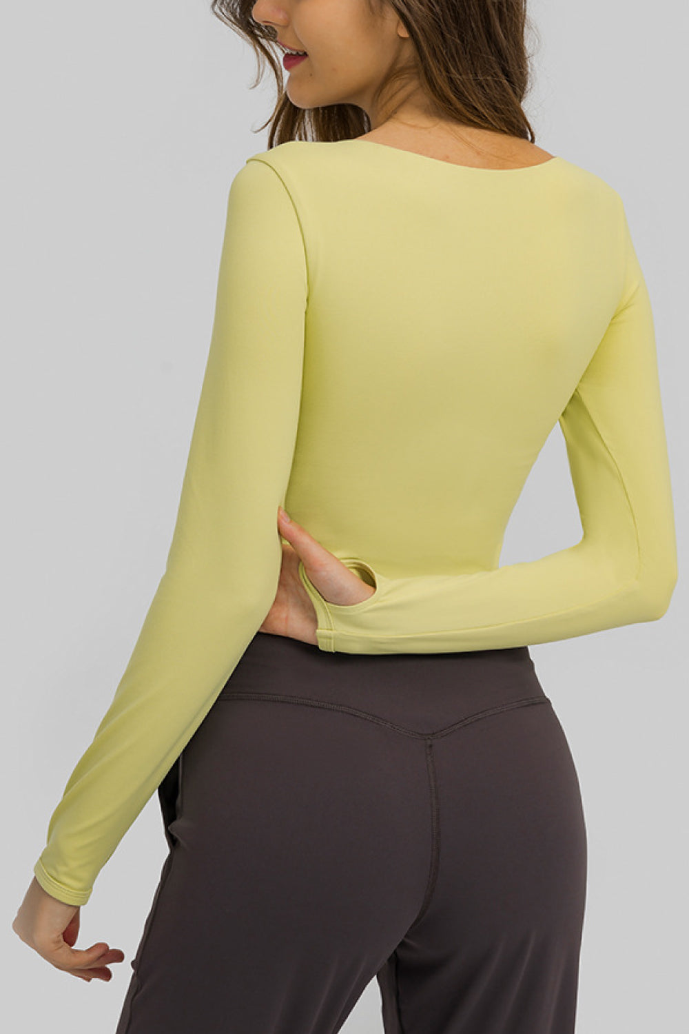 Long Sleeve High-impact Athletic Cut-out Cropped Sports Top