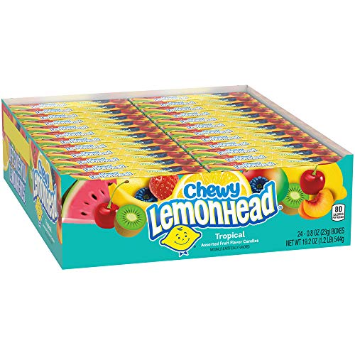 Chewy Lemonhead Tropical Candy, 0.8 Oz Snack size box (Box of 24)