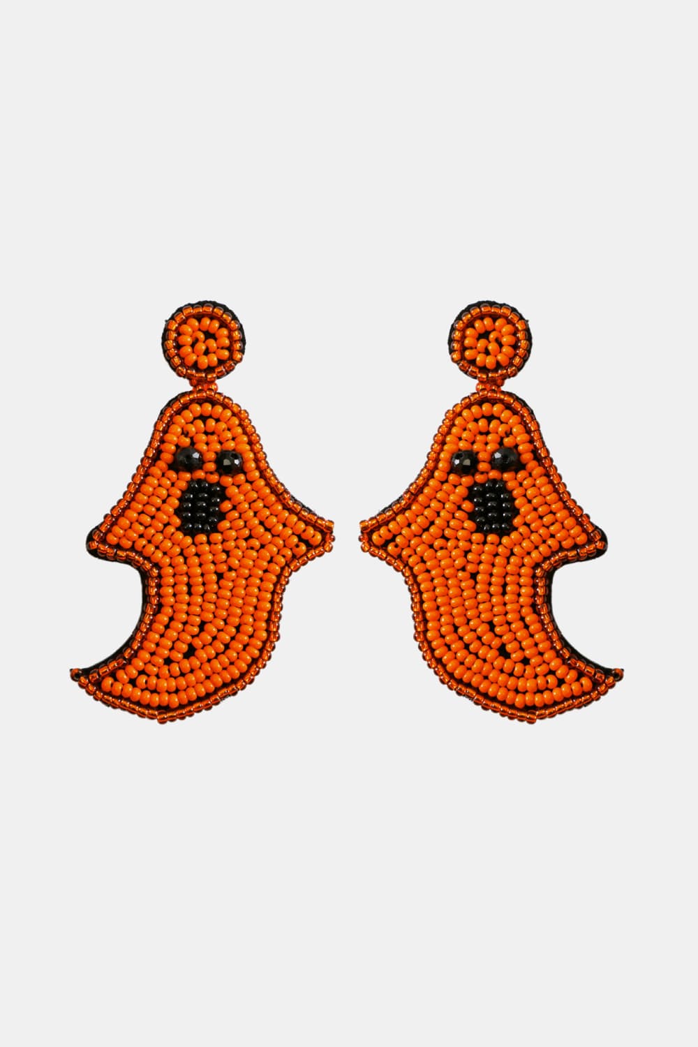 Spooky Ghost Beaded Dangle Earrings Halloween Jewelry