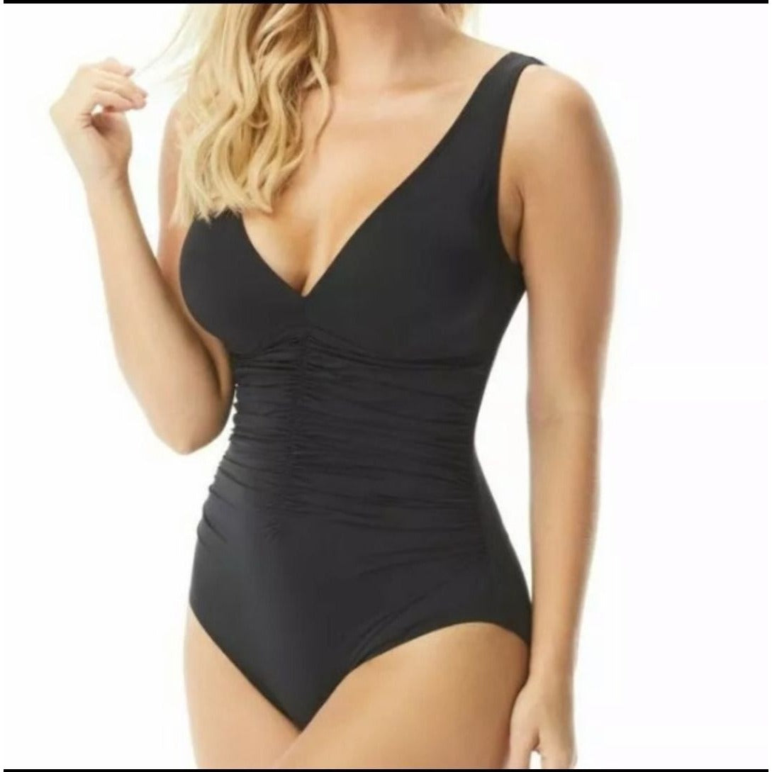 COCO REEF Solitaire V-Neck Underwire One-piece Swimsuit