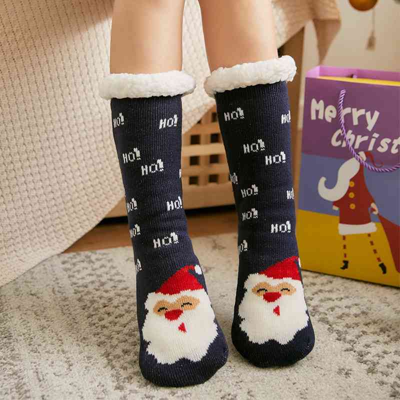 Christmas Knit Sherpa Filled Warm Winter Thick House Holiday Socks