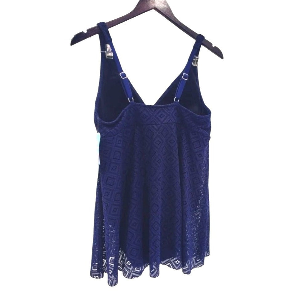 SWIM SOLUTIONS One-piece Swimwear Lace Crochet 8 Fly Away cutout Swimsuit Dress