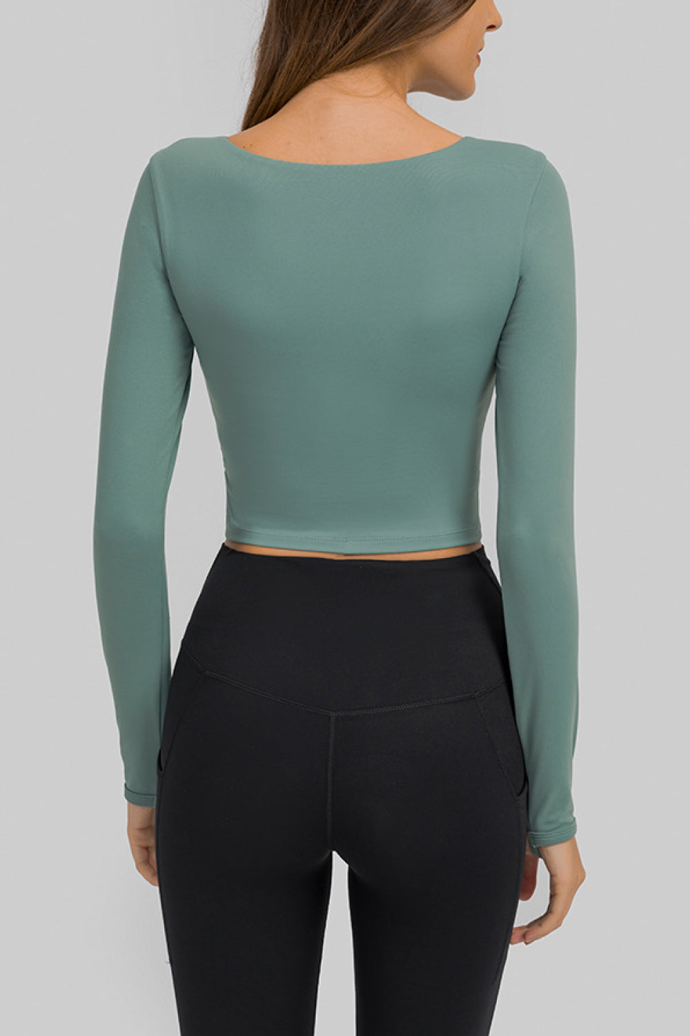 Long Sleeve High-impact Athletic Cut-out Cropped Sports Top