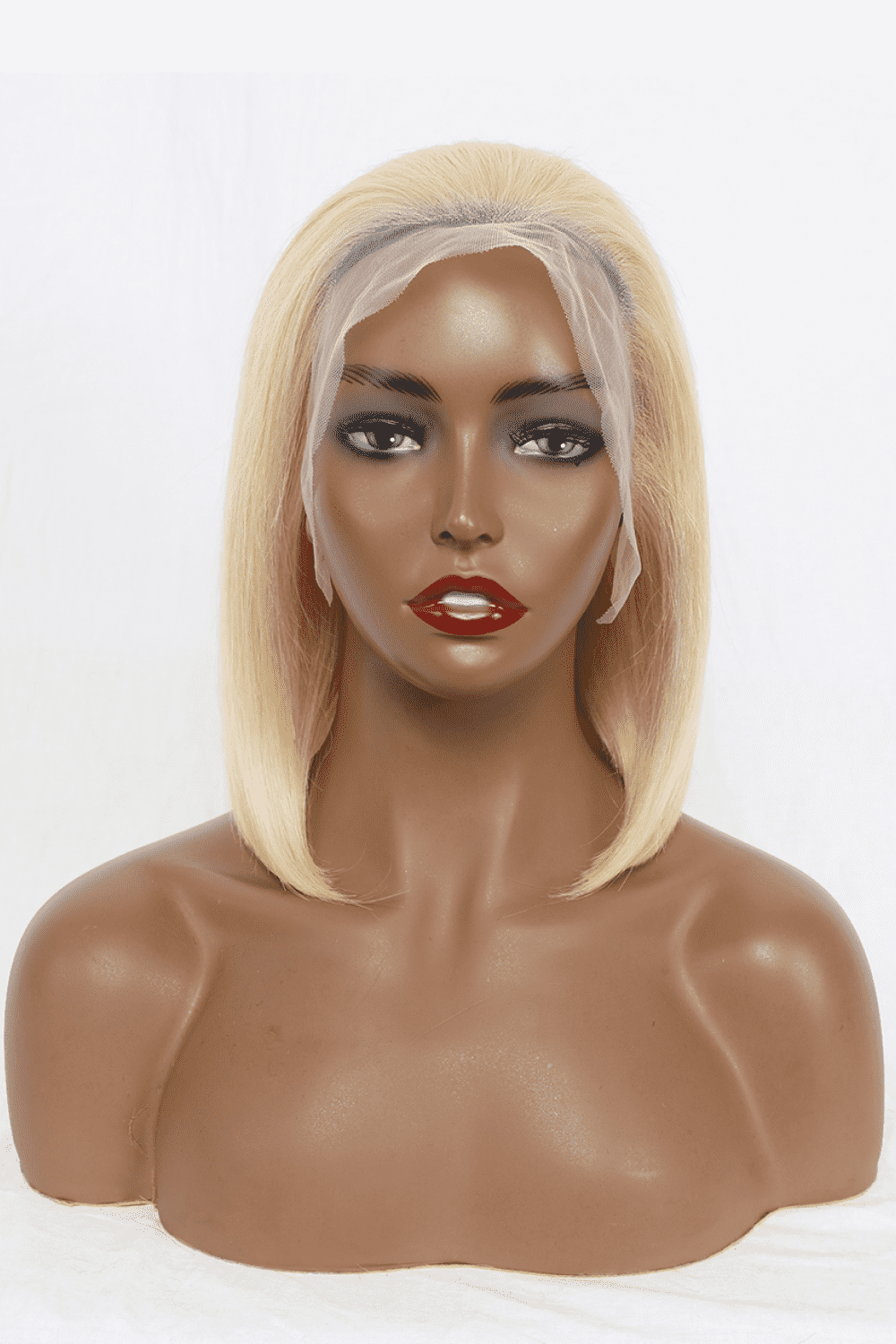 HUMAN HAIR 12" Blonde 165g Lace Front Wig Thick 150% Density Shoulder Length Bob