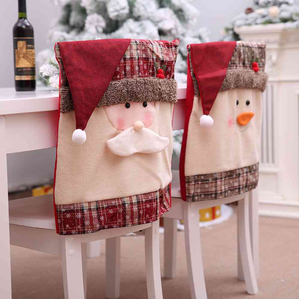 Santa Claus or Snowman Christmas Festive 3D Chair Slip Cover Home Decor