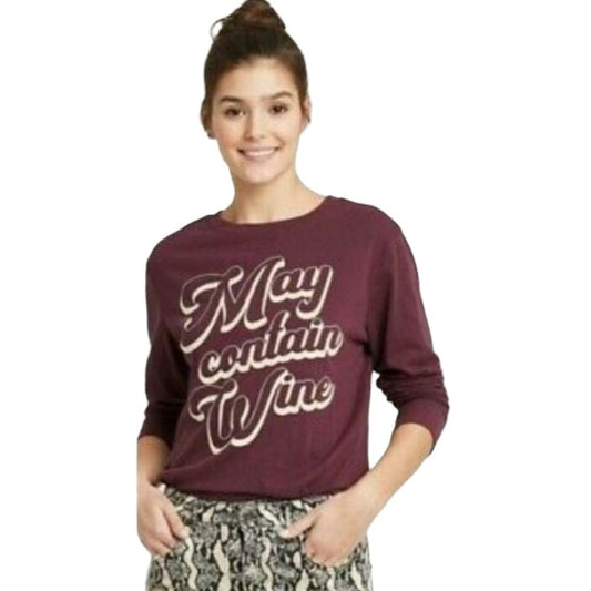 MAY CONTAIN WINE Zoe+Liv Lightweight top Long-Sleeve T-shirt