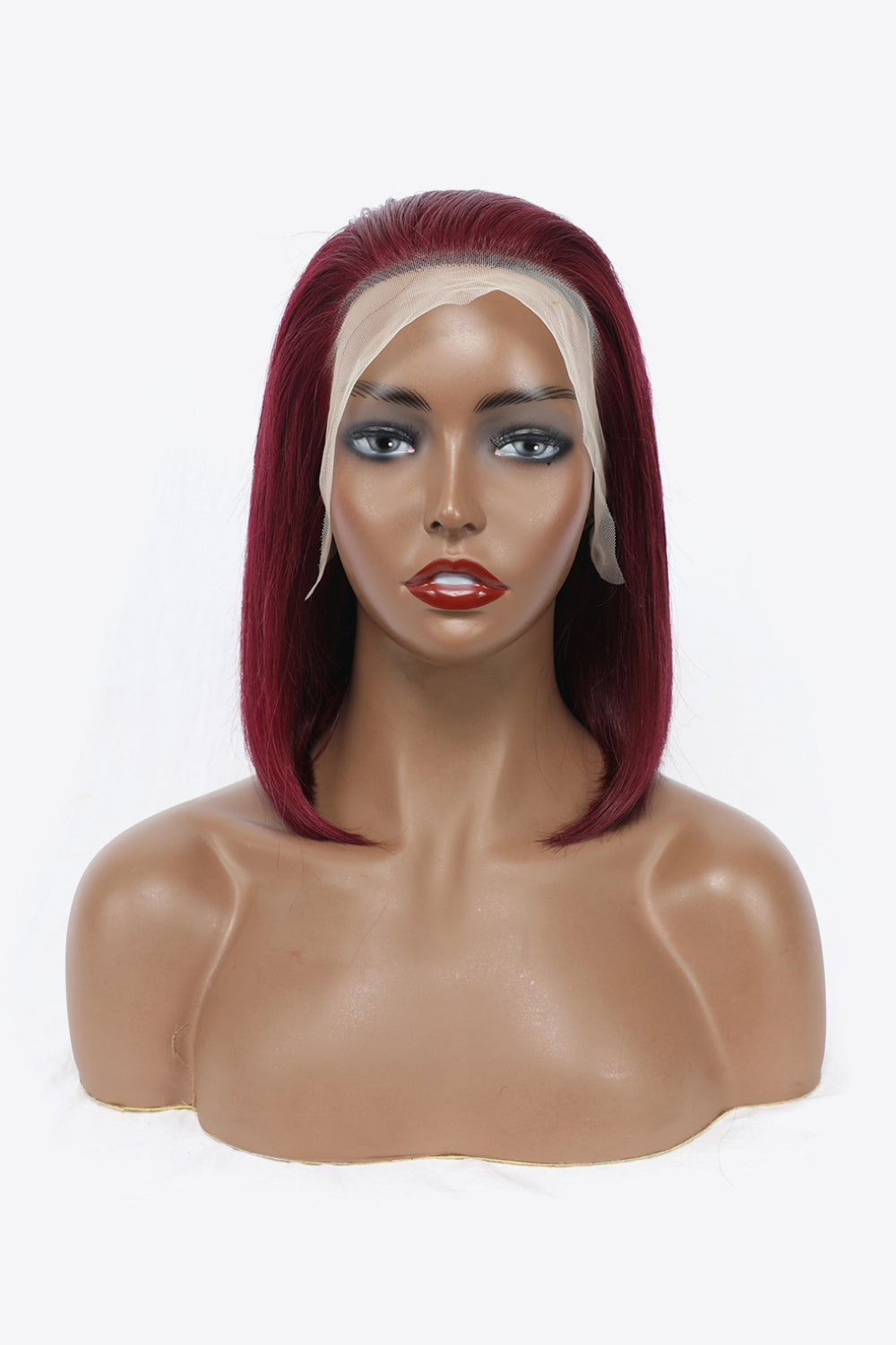 HUMAN HAIR 12" Red 155g Lace Front Wig Thick 150% Density Shoulder Length Bob