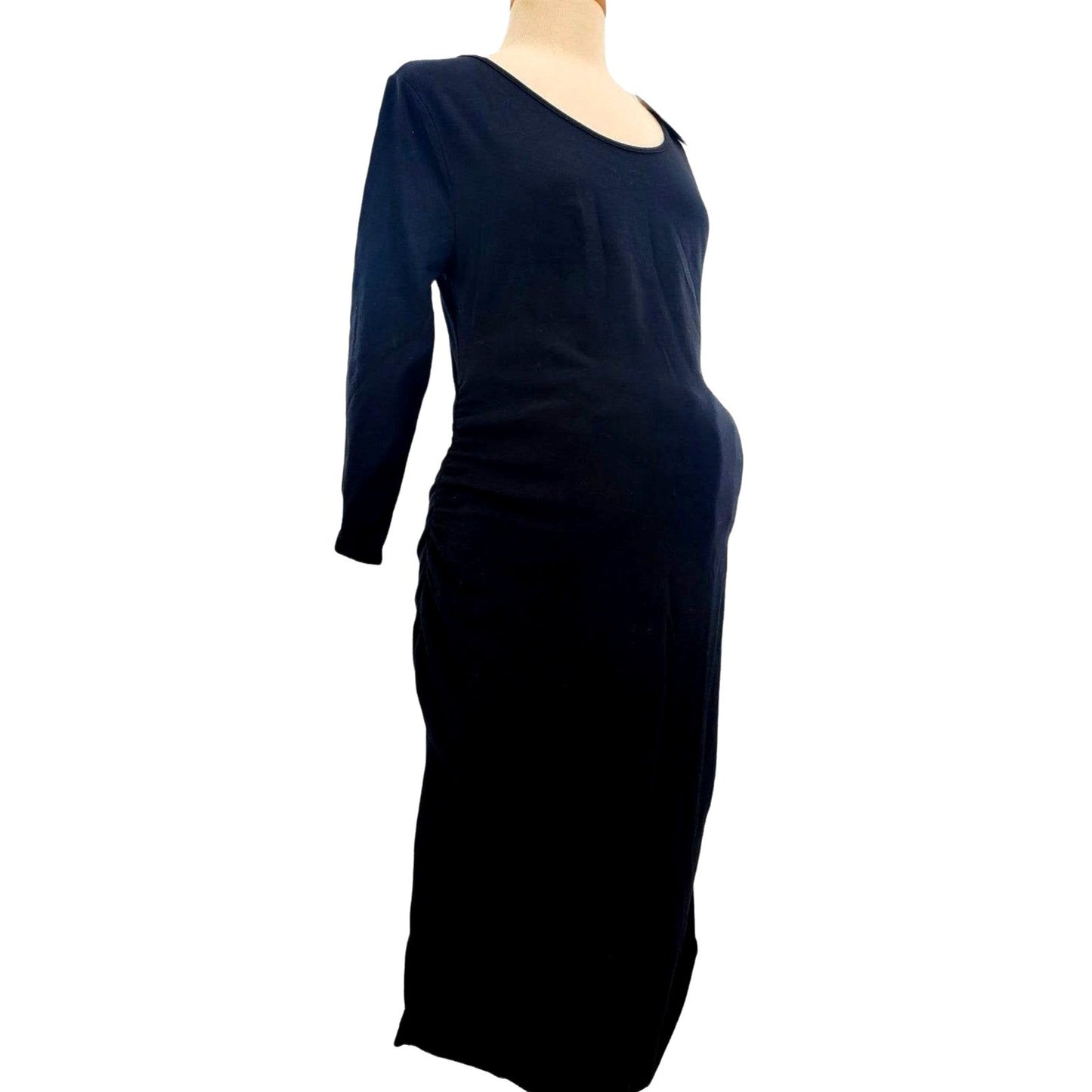 ISABEL MATERNITY Dress 3/4 Sleeve Stretch side T-Shirt fitted Bodycon