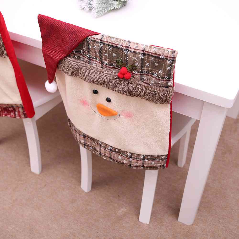 Santa Claus or Snowman Christmas Festive 3D Chair Slip Cover Home Decor