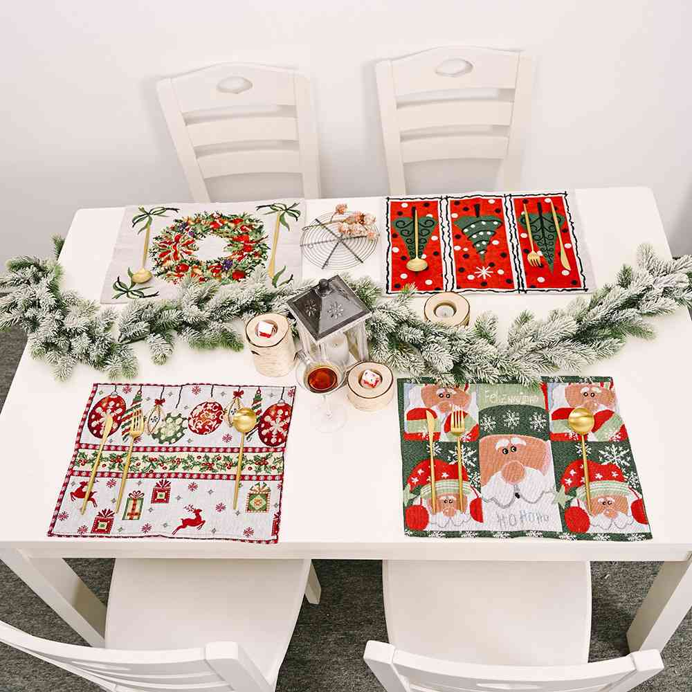 2-Piece Christmas Placemat Dining Table Festive Home Decor Assorted Selection