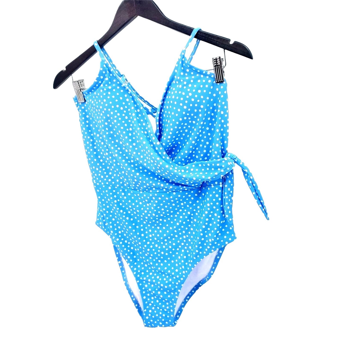 JESSICA SIMPSON Swimwear One-piece V-Neck Swimsuit Polka dot Retro