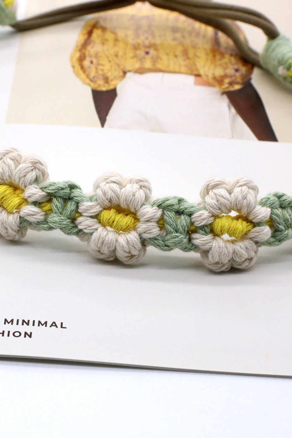 2-Pack Premium Colorful Daisy Macrame Boho Handmade Retro Headband