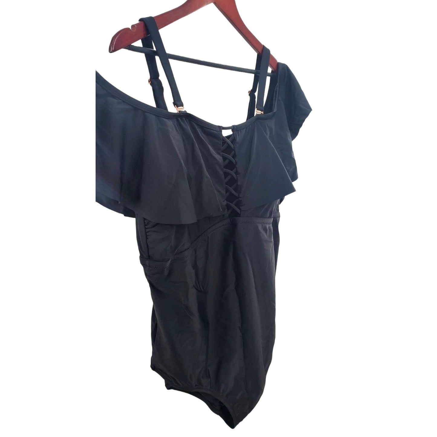 RAISINS CURVE One-piece Swimsuit Caicos Ruffle Swimwear Removable straps