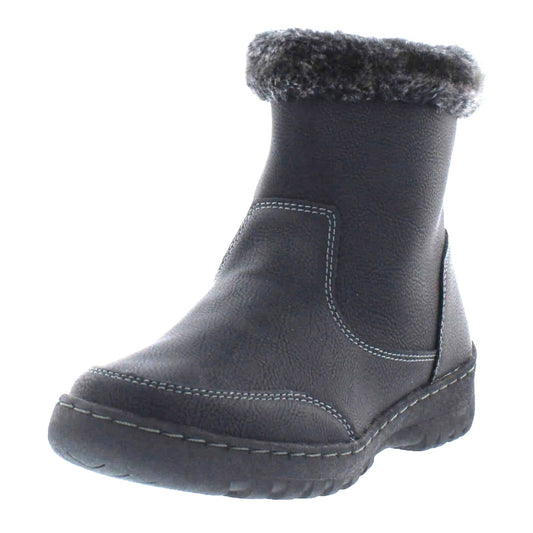 KHOMBU Boots Woman's Addison Outdoor Black Faux fur Water-repellent Shoes