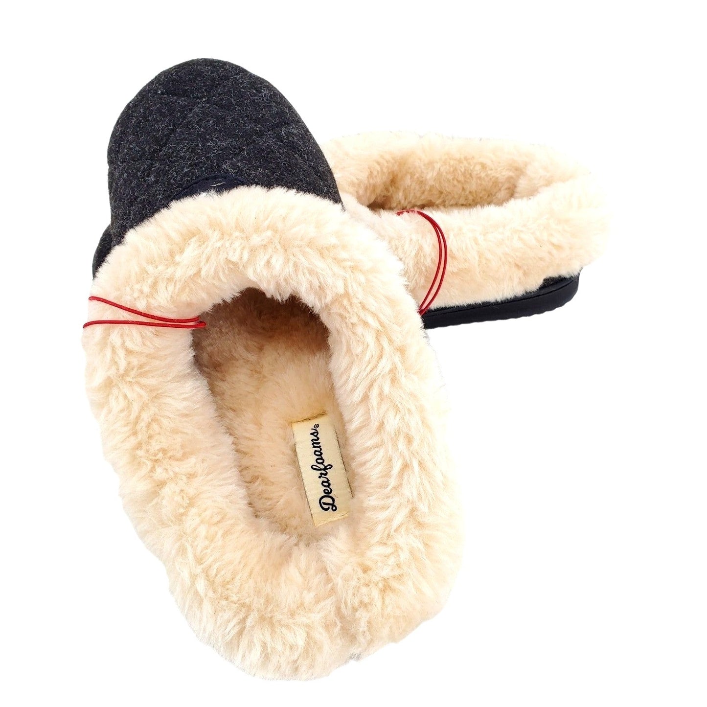 DEARFOAMS Slippers Woman's Slip-on House Shoes Clogs indoor outdoor Wool