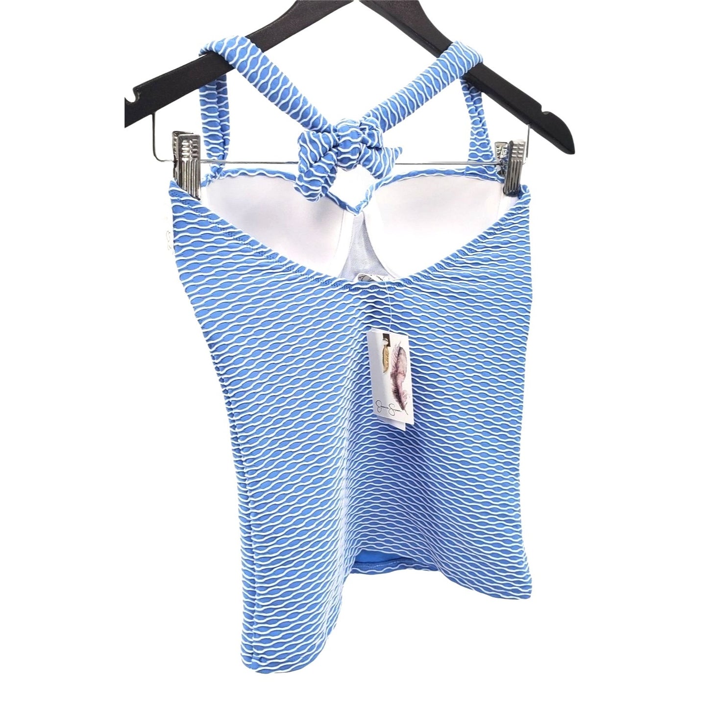 JESSICA SIMPSON Bikini top Underwire Tankini Halter Jacquard Swimwear