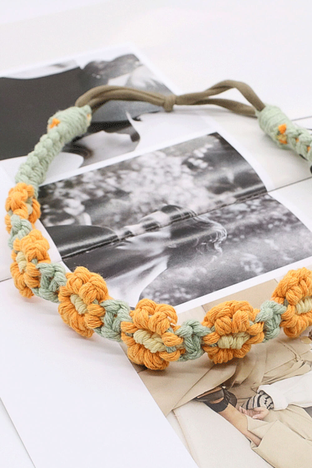 2-Pack Premium Colorful Daisy Macrame Boho Handmade Retro Headband