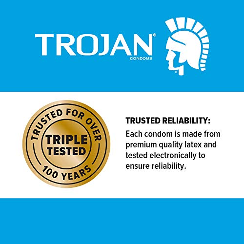 TROJAN Stimulations Ultra Ribbed Lubricated Latex Condom - 3 Count Box