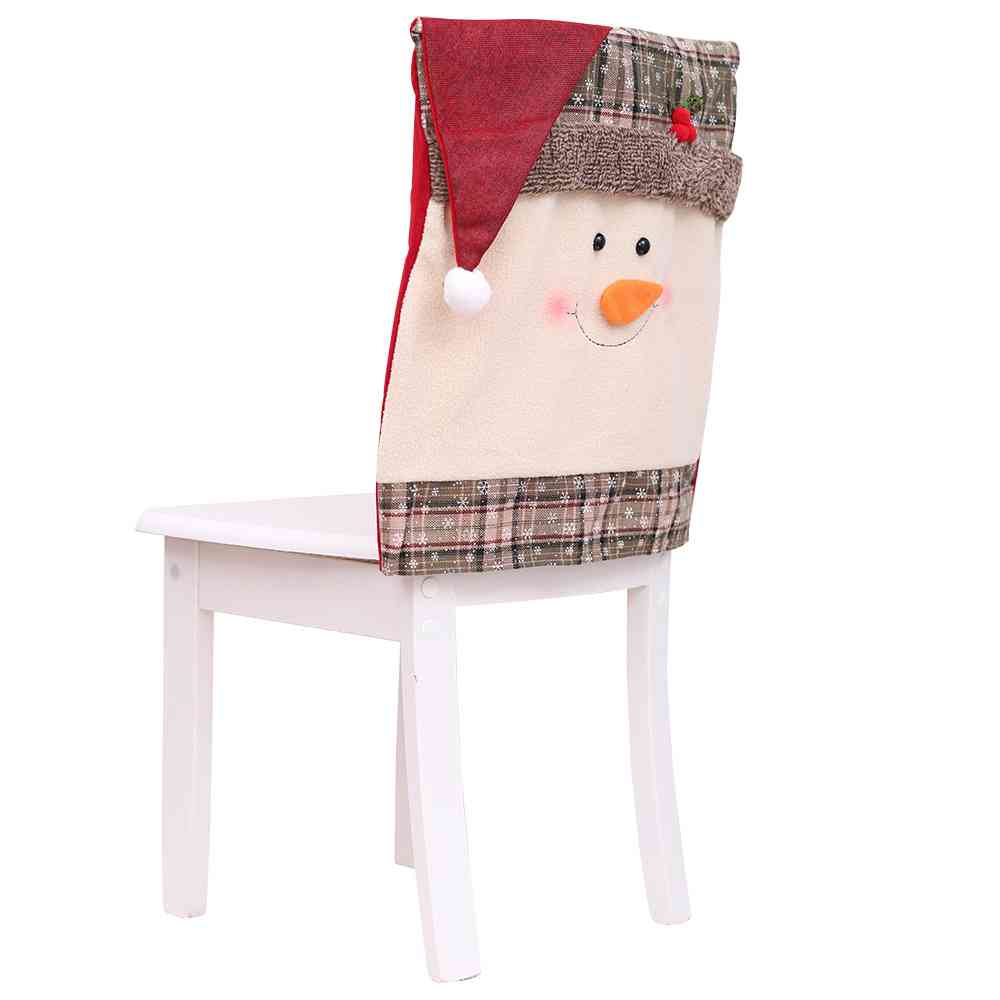 Santa Claus or Snowman Christmas Festive 3D Chair Slip Cover Home Decor