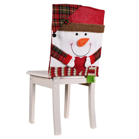 Santa Claus, Snowman, Reindeer Premium Christmas Festive 3D Chair Slip Cover Home Decor