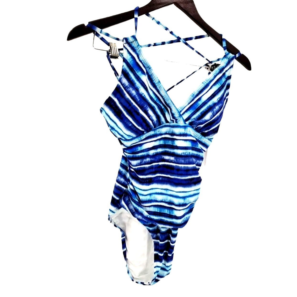 LA BLANCA One-piece 6 Serene Swimsuit Cross back Tie-dye Swimwear
