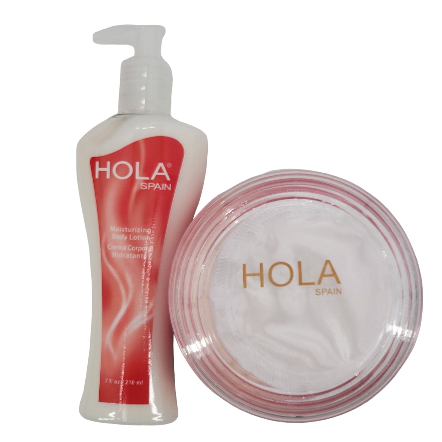 Hola Spain Red Gift Set: 5 oz Perfumated Cornstarch Dusting Powder & 7 oz Moisturizing Hand & Body Lotion