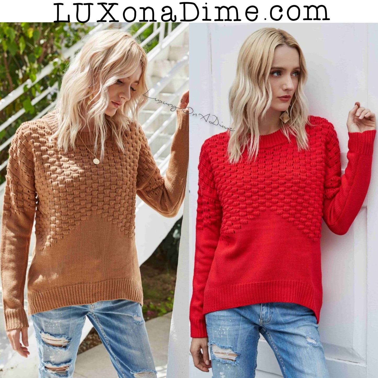 Distressed Open Breathable Knit Solid Sweater (2 colors available)