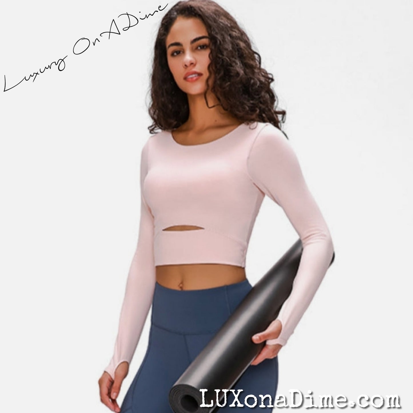 Long Sleeve Athletic Cut-out Yoga Activewear Crop Top (4 colors available)