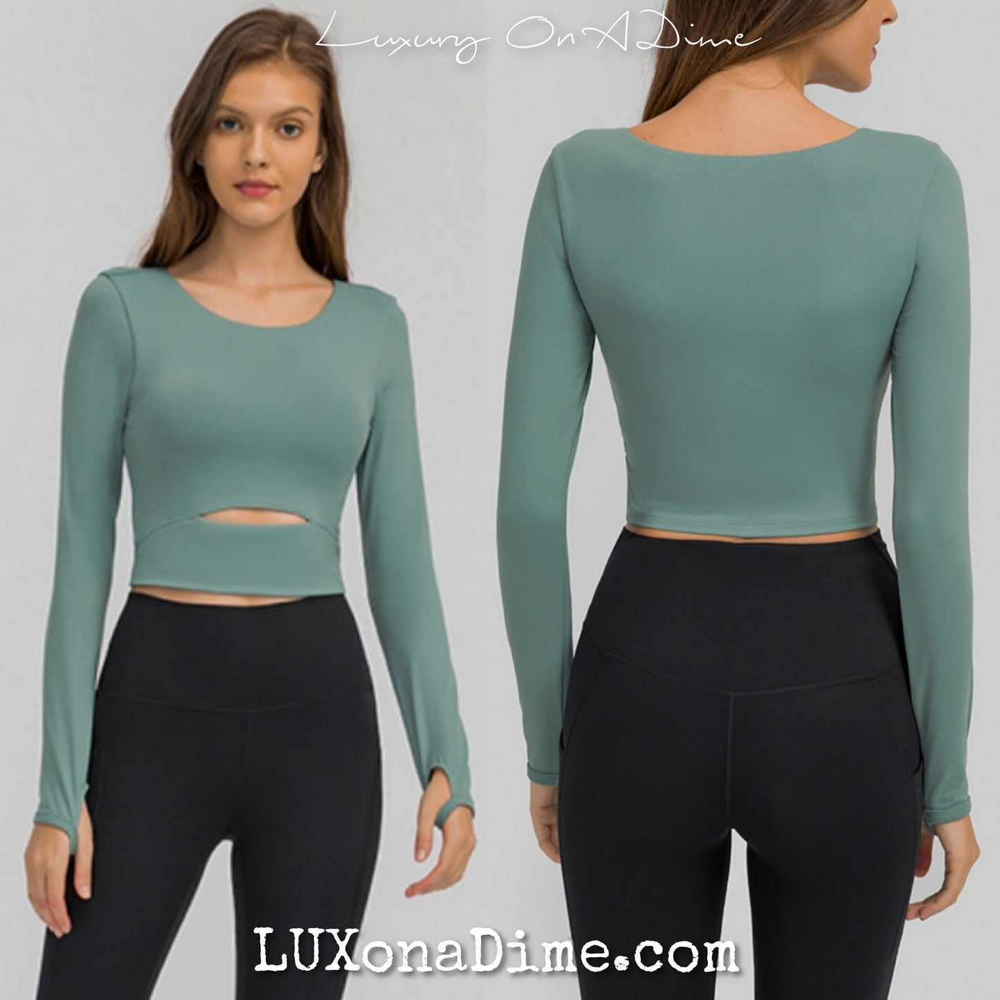 Long Sleeve High-impact Athletic Cut-out Cropped Sports Top