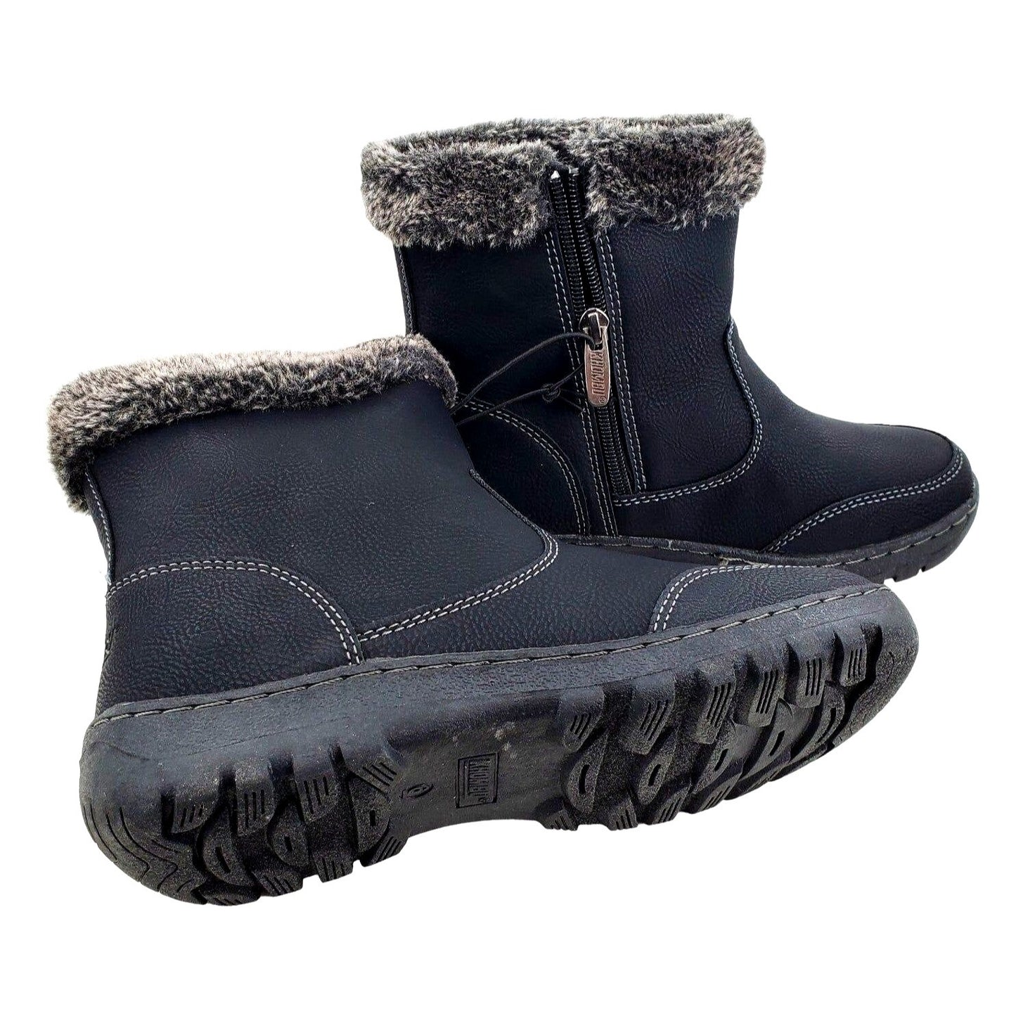 KHOMBU Boots Woman's 8 Addison Outdoor Black Faux fur Water-repellent Shoes