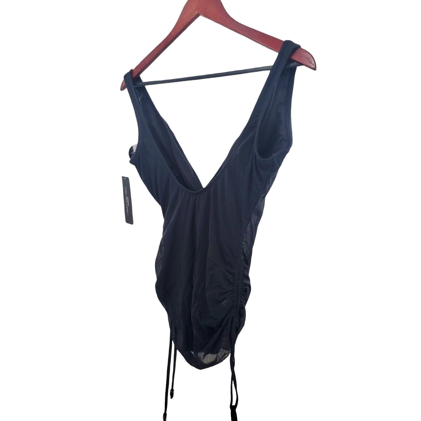 CARMEN MARC VALVO One-piece Side-Tie Tummy Control Mesh Swim Dress
