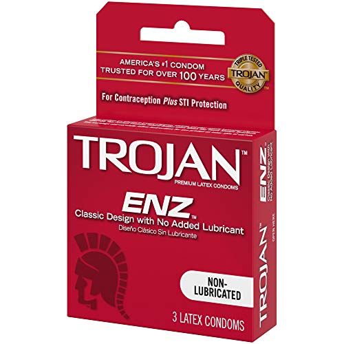 Trojan ENZ Non-Lubricated Latex Condoms  - 3 Count Pack