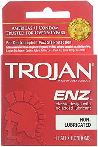 Trojan ENZ Non-Lubricated Latex Condoms  - 3 Count Pack