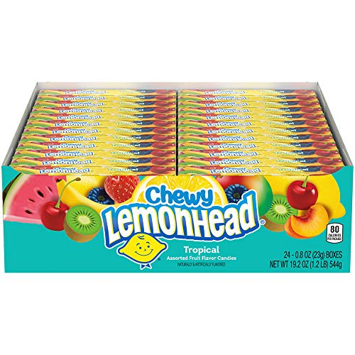 Chewy Lemonhead Tropical Candy, 0.8 Oz Snack size box (Box of 24)