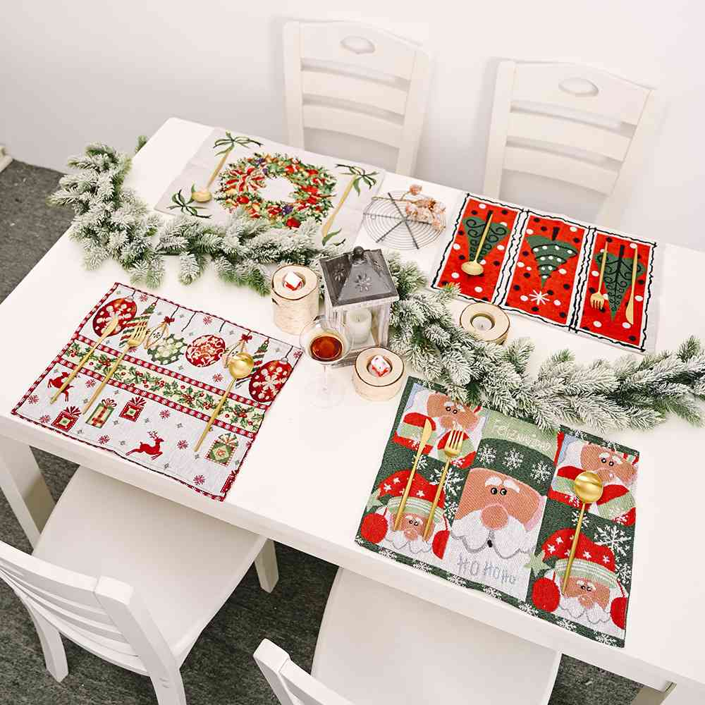 2-Piece Christmas Placemat Dining Table Festive Home Decor Assorted Selection