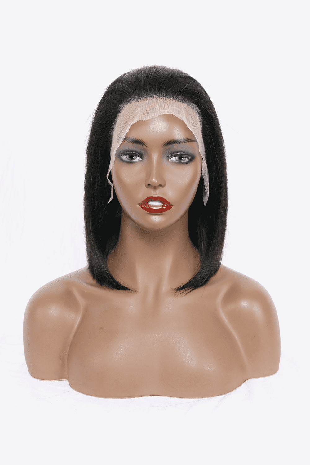 HUMAN HAIR 12" Black 140g Lace Front Wig Thick 150% Density Shoulder Length Bob