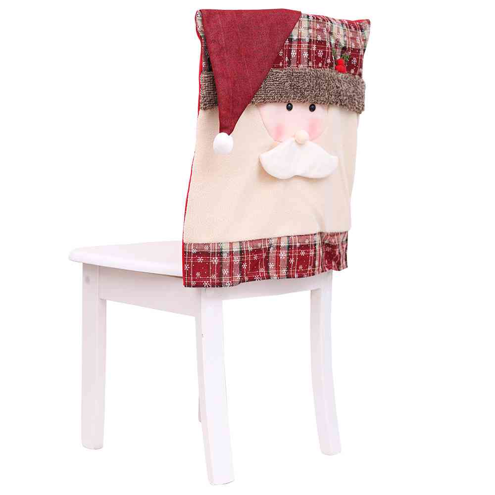 Santa Claus or Snowman Christmas Festive 3D Chair Slip Cover Home Decor