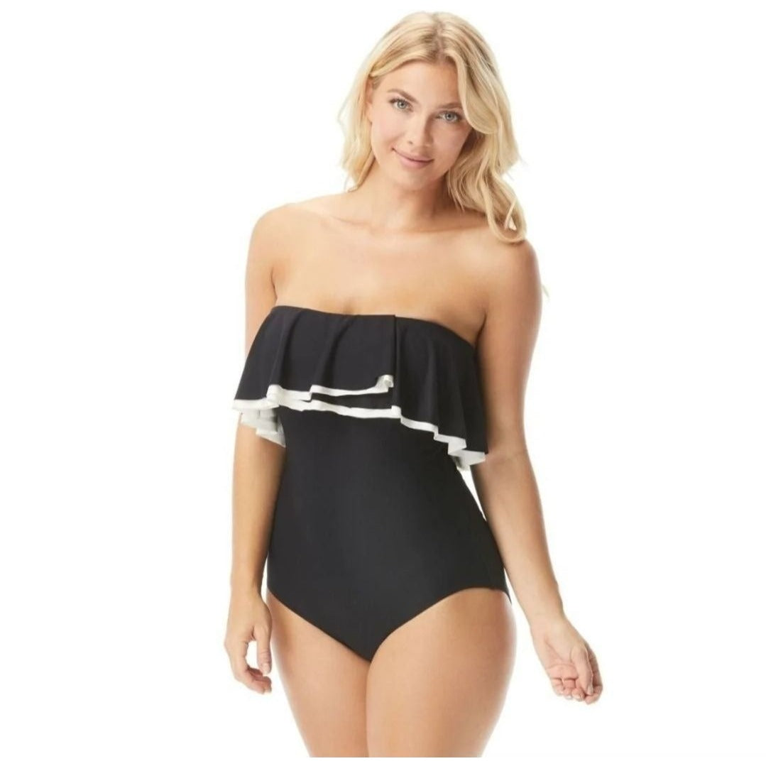 Contour by COCO REEF One-piece Swimwear Agate Ruffle Removable Strap bathing suit
