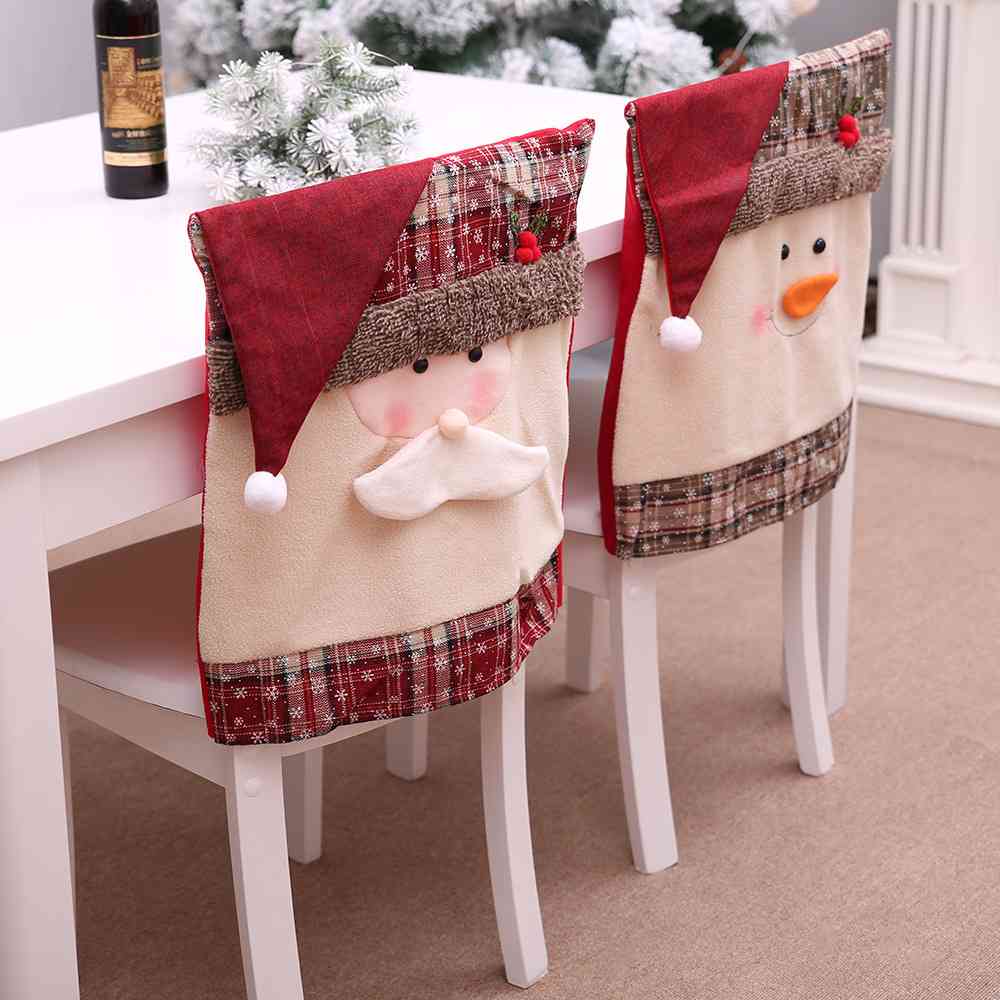 Santa Claus or Snowman Christmas Festive 3D Chair Slip Cover Home Decor