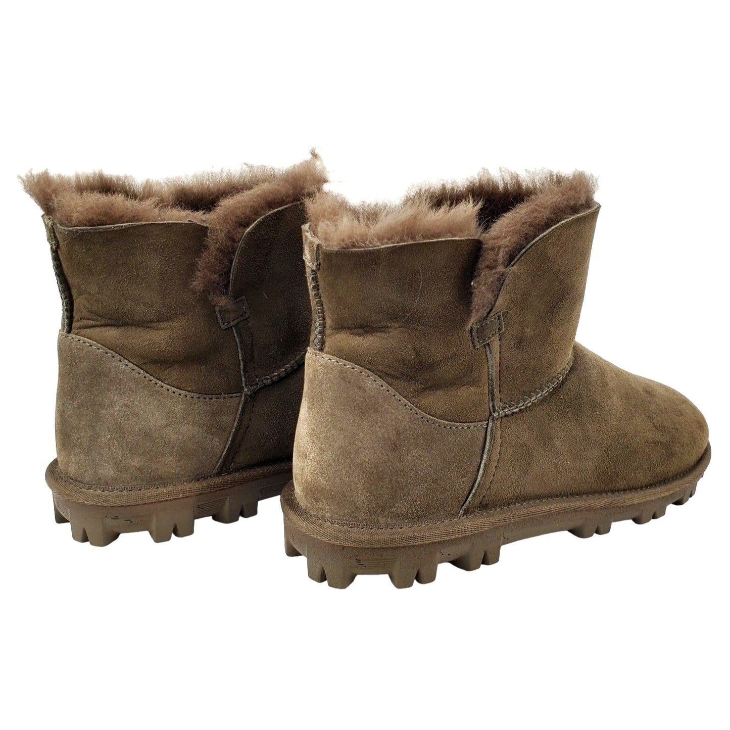 KS 100% Real Fur Boots Women's SHEARLING Sheepskin Suede shoe
