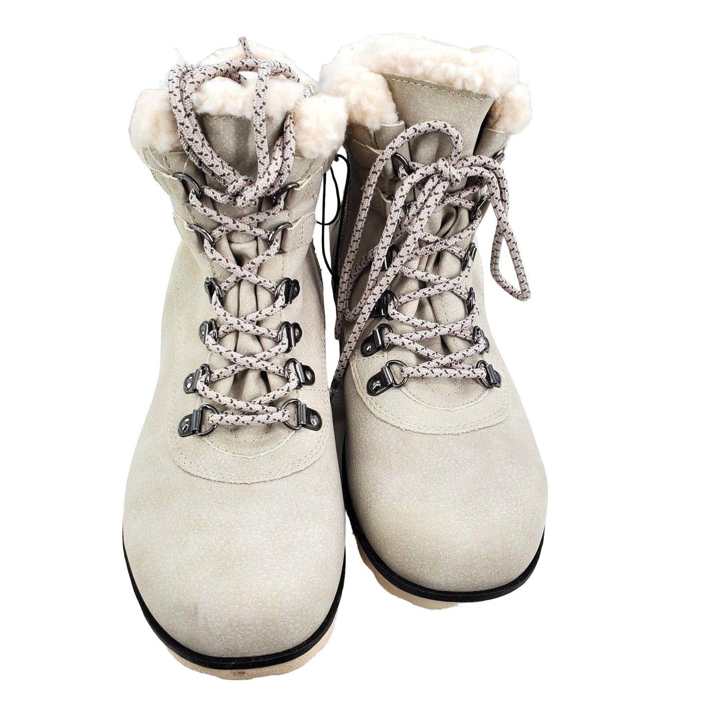 JSPORT Boots Woman's Faux Fur Shearling Hiking Outdoor Weather Ready shoes