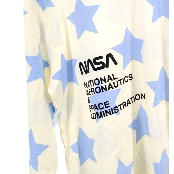 MIGHTY FINE Shirt NASA Star Long Sleeve Cropped Retro Graphic T-Shirt