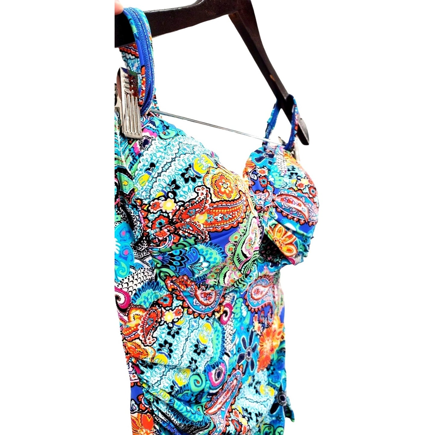 BLEU ROD BEATTIE Bikini top Swimsuit Tankini Swimwear Colorful Paisley