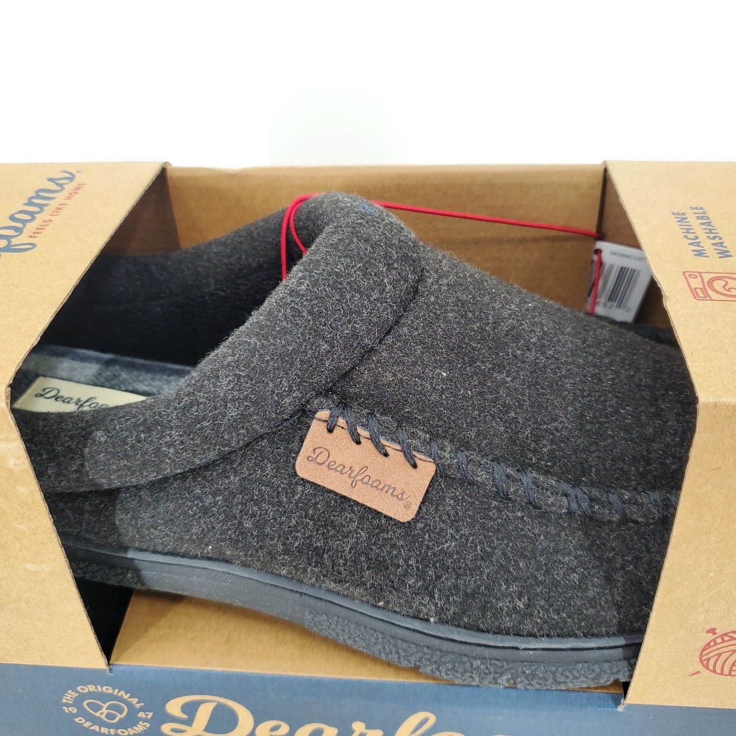 DEARFOAM Slippers Men's Wool House Indoor & outdoor Loungewear Loafers Leisure Shoes