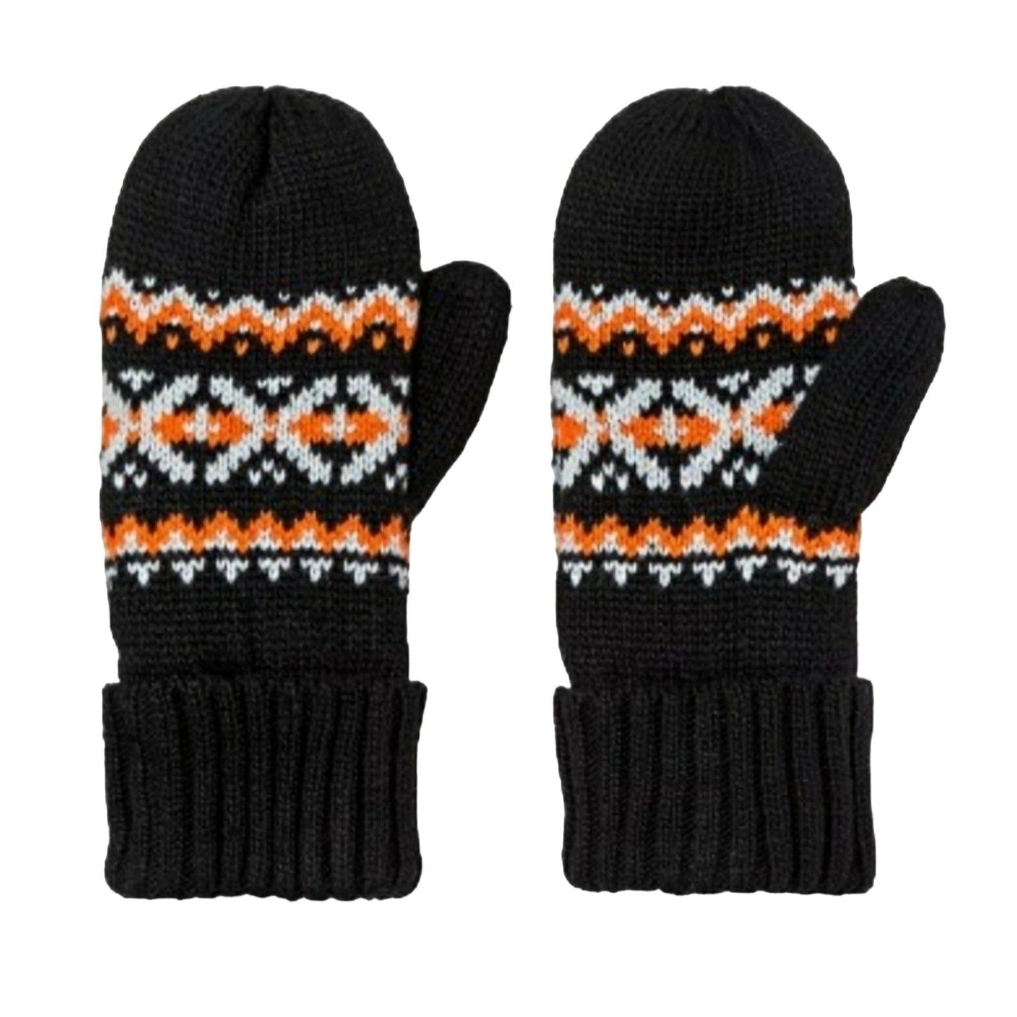 CAT & JACK Girls knit Mittens Double-layer Winter gloves Fair Isle