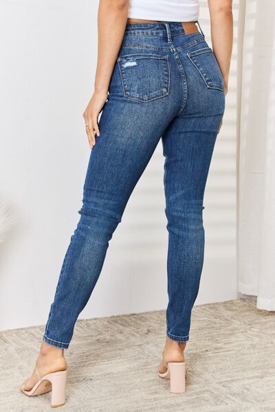 Tummy Control High Waist Skinny Slim Fit Stretch Denim Dark Wash Jean Pants