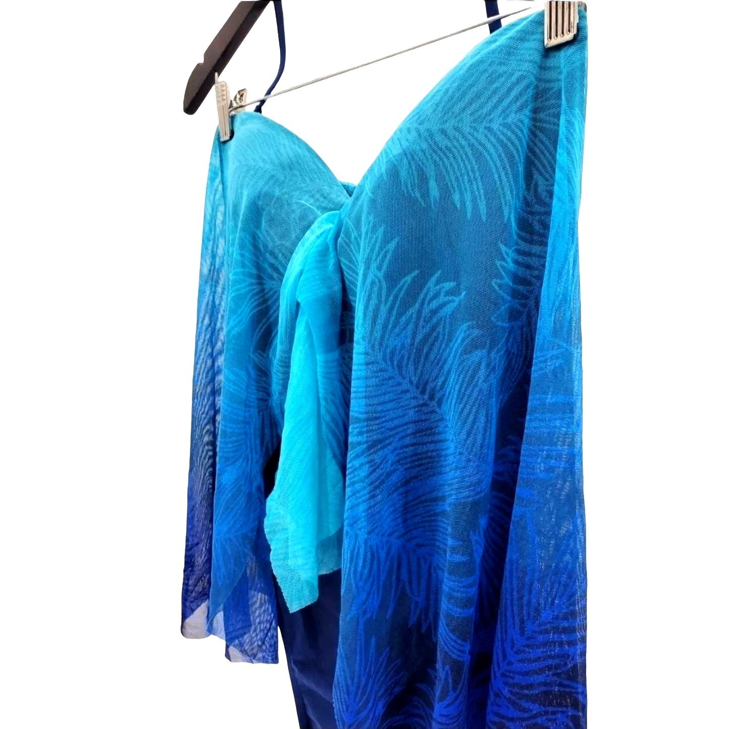 RALPH LAUREN 10 One-piece Ombre Palm Flyaway Halter/Strapless swimwear