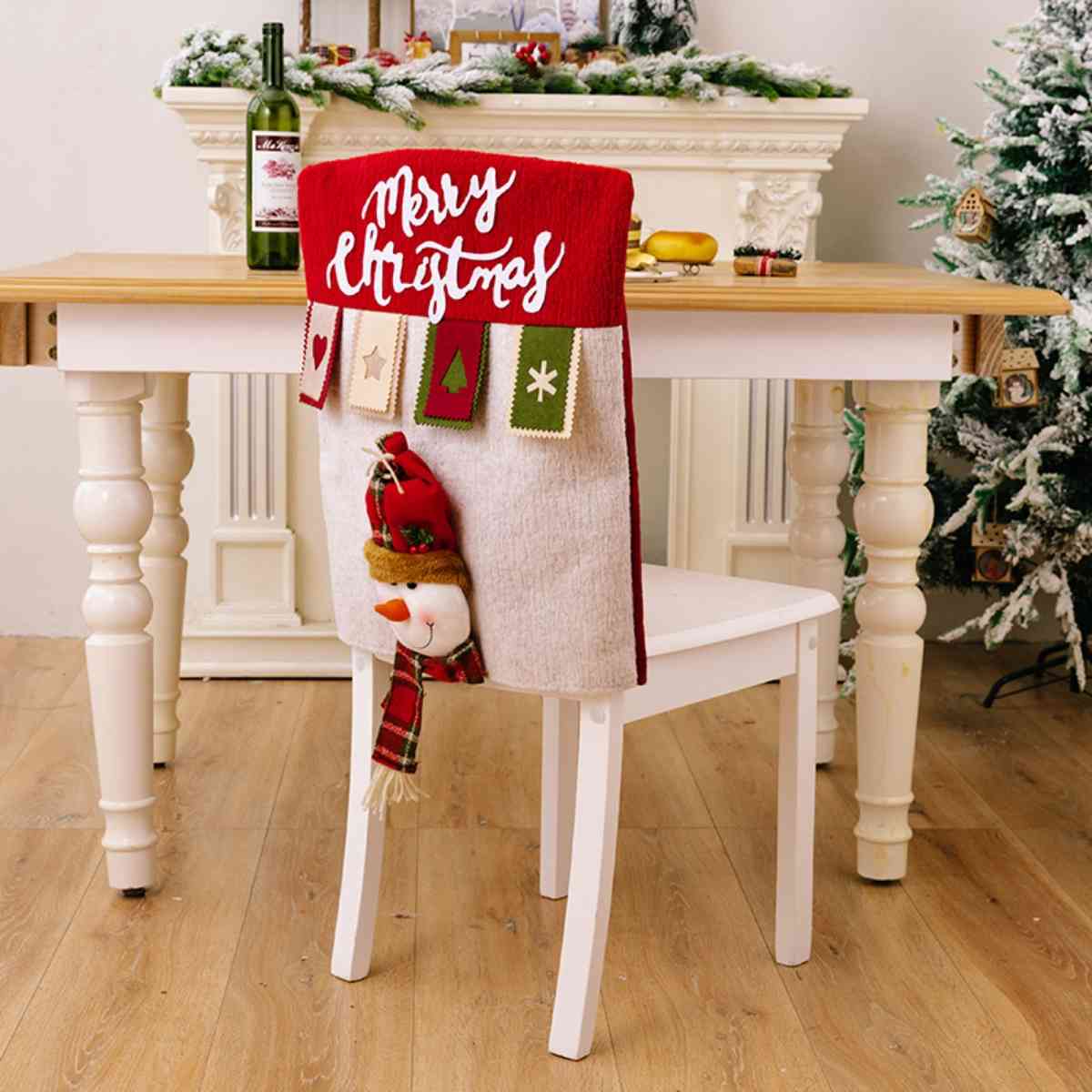 Santa Claus Snowman Reindeer Premium Christmas 3D Chair Cover Home Decor