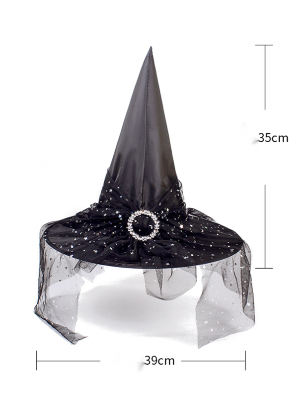 Witch Hat Halloween Costume Accessory Lace Cosplay Party Fancy Pointed/Relaxed hat